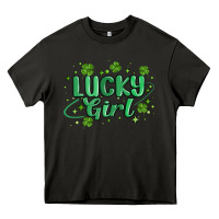 Asphalt lucky girl Heavy Core Tee - MaliasSmallBusiness