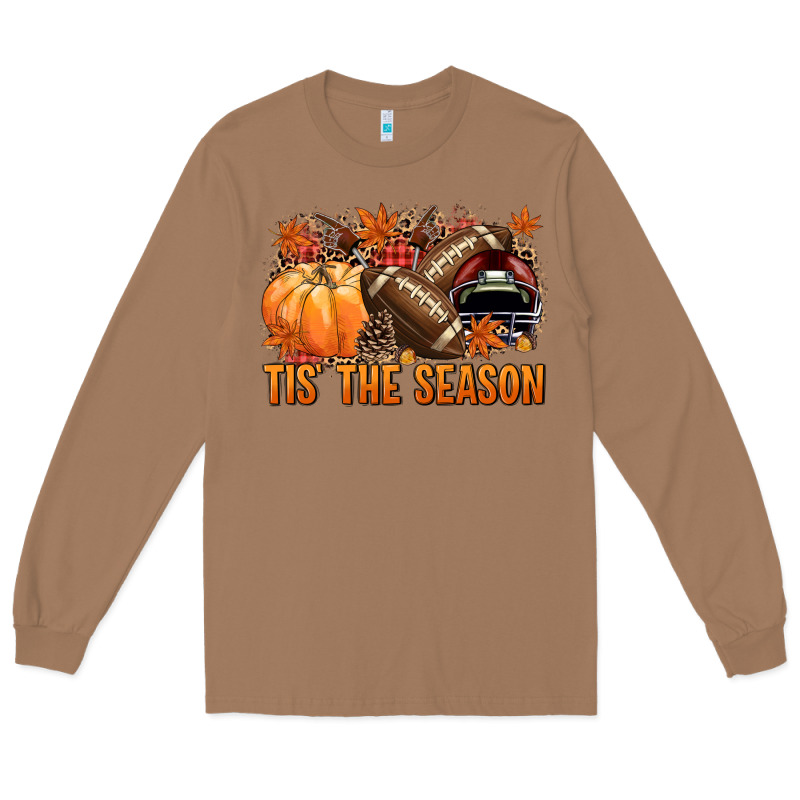 Tis' The Season Football And Maroon Helmet Long Sleeve Tee by NancyCooperArtShop | Teevron