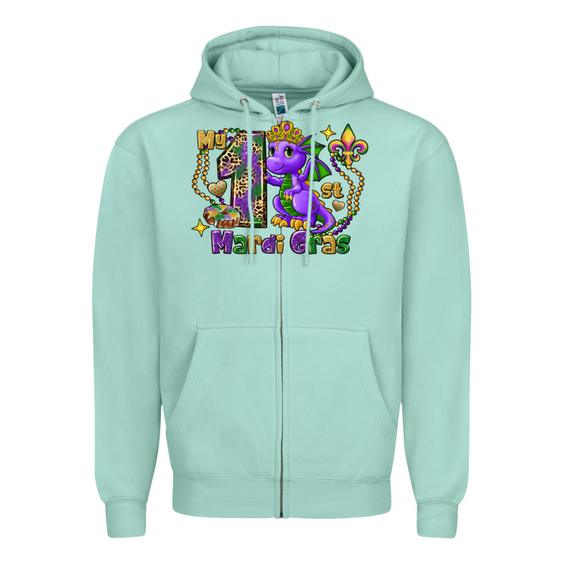 Dragon My First Mardi Gras Zipper Hoodie by FaDigitalArtStudio | Teevron