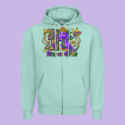 Dragon My First Mardi Gras Zipper Hoodie Designed By Fadigitalartstudio