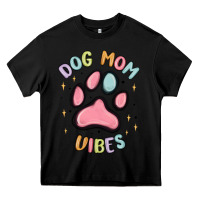 Black dog mom vibes Heavy Core Tee - MaliasSmallBusiness