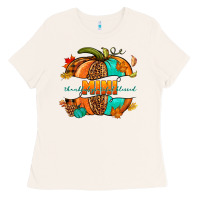 Bone Thankful grateful blessed mini pumpkin Ladies Tee - NancyCooperArtShop