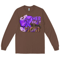Chestnut Her fight is our fight purple ribbon Long Sleeve Tee - NancyCooperArtShop