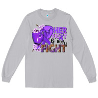 Moon Dust Her fight is our fight purple ribbon Long Sleeve Tee - NancyCooperArtShop