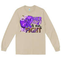 Mushroom Her fight is our fight purple ribbon Long Sleeve Tee - NancyCooperArtShop