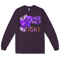 Plum Her fight is our fight purple ribbon Long Sleeve Tee - NancyCooperArtShop