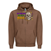 Chestnut On tuesdays we wear beads skull Zipper Hoodie - FaDigitalArtStudio