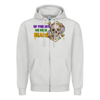 Dove Grey On tuesdays we wear beads skull Zipper Hoodie - FaDigitalArtStudio