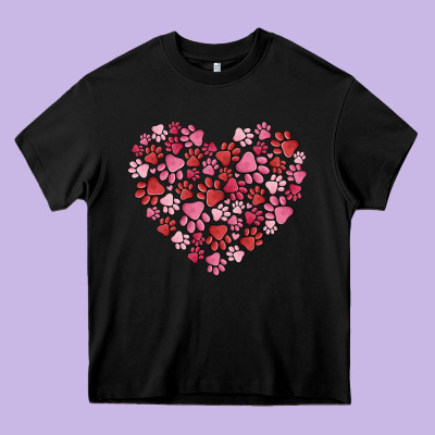 Dog Valentine Heavy Core Tee Designed By Maliassmallbusiness