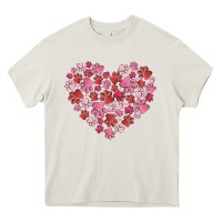 Cream dog valentine Heavy Core Tee - MaliasSmallBusiness