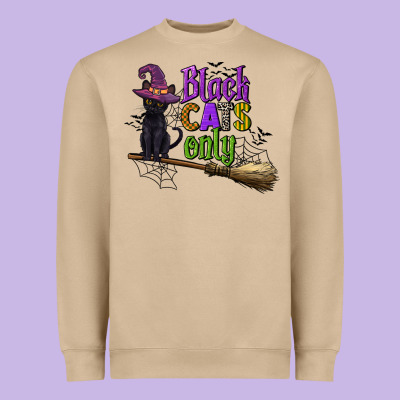 Black Cats Only Heavyweight Sweatshirt Designed By Cowgirlartshop