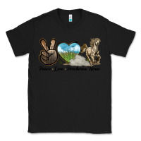 Black Peace Love Percheron Horse Classic Tee - LillyAllenDesigns