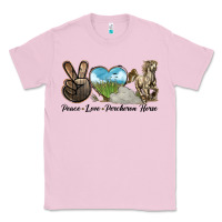 Bubblegum Pink Peace Love Percheron Horse Classic Tee - LillyAllenDesigns