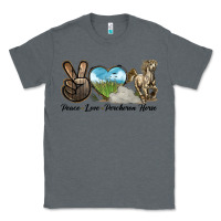 Charcoal Heather Peace Love Percheron Horse Classic Tee - LillyAllenDesigns