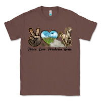 Chestnut Peace Love Percheron Horse Classic Tee - LillyAllenDesigns