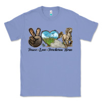 Colony Blue Peace Love Percheron Horse Classic Tee - LillyAllenDesigns
