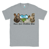 Heather Grey Peace Love Percheron Horse Classic Tee - LillyAllenDesigns