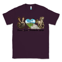 Plum Peace Love Percheron Horse Classic Tee - LillyAllenDesigns