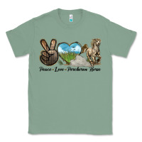 Sage Peace Love Percheron Horse Classic Tee - LillyAllenDesigns