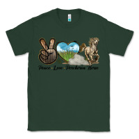 Sports Green Peace Love Percheron Horse Classic Tee - LillyAllenDesigns