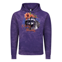 Cloud Purple Classy But a Little Thrashy Raccoon with Flowers Vintage Hoodie - Bettercallsaul
