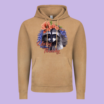 Classy But A Little Thrashy Raccoon With Flowers Vintage Hoodie Designed By Bettercallsaul