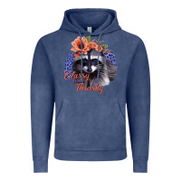Vintage Denim Classy But a Little Thrashy Raccoon with Flowers Vintage Hoodie - Bettercallsaul