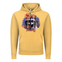 Vintage Mustard Classy But a Little Thrashy Raccoon with Flowers Vintage Hoodie - Bettercallsaul