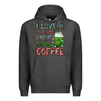 Charcoal Heather I Love A Cute Little Cactus Holding Coffee Premium Hoodie - FaDigitalArtStudio