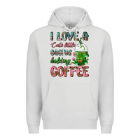 Dove Grey I Love A Cute Little Cactus Holding Coffee Premium Hoodie - FaDigitalArtStudio