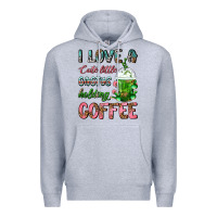 Heather Grey I Love A Cute Little Cactus Holding Coffee Premium Hoodie - FaDigitalArtStudio