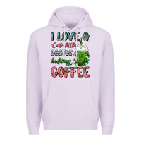 Lilac I Love A Cute Little Cactus Holding Coffee Premium Hoodie - FaDigitalArtStudio