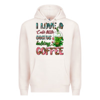 Pale Pink I Love A Cute Little Cactus Holding Coffee Premium Hoodie - FaDigitalArtStudio