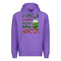 Purple I Love A Cute Little Cactus Holding Coffee Premium Hoodie - FaDigitalArtStudio
