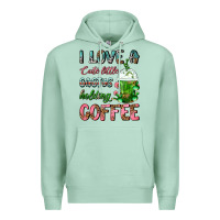 Seafoam I Love A Cute Little Cactus Holding Coffee Premium Hoodie - FaDigitalArtStudio