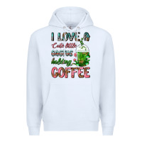 White I Love A Cute Little Cactus Holding Coffee Premium Hoodie - FaDigitalArtStudio