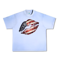 Grape Ice American Flag Lips Urban Heavy Tee - Bettercallsaul