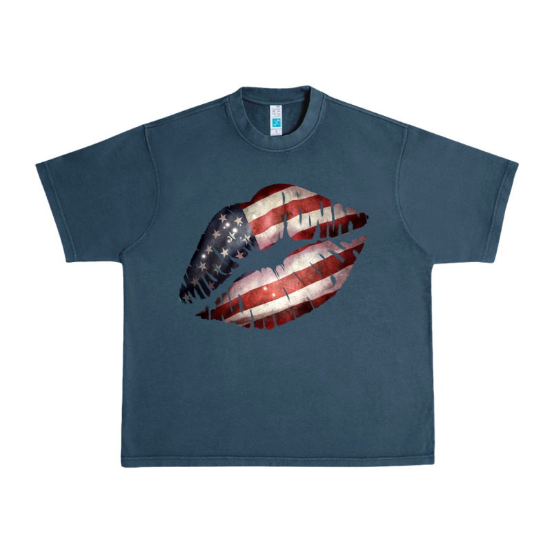 American Flag Lips Urban Heavy Tee by Bettercallsaul | Teevron