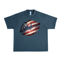 Midnight Navy American Flag Lips Urban Heavy Tee - Bettercallsaul