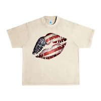 Sandshell American Flag Lips Urban Heavy Tee - Bettercallsaul