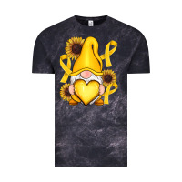 Cloud Black Childhood Cancer gnome Vintage Tee - RanaPortraitStore