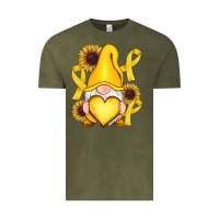 Vintage Olive Childhood Cancer gnome Vintage Tee - RanaPortraitStore