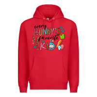Red Every Bunnys Favorite Kid Premium Hoodie - RanaPortraitStore