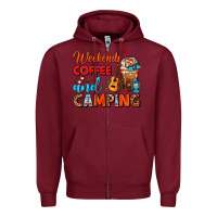 Burgundy weekends coffee and camping frappe coffee Zipper Hoodie - FaDigitalArtStudio