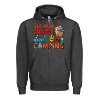 Charcoal Heather weekends coffee and camping frappe coffee Zipper Hoodie - FaDigitalArtStudio