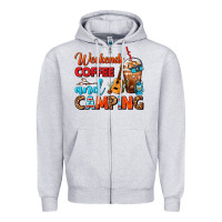 Heather Grey weekends coffee and camping frappe coffee Zipper Hoodie - FaDigitalArtStudio