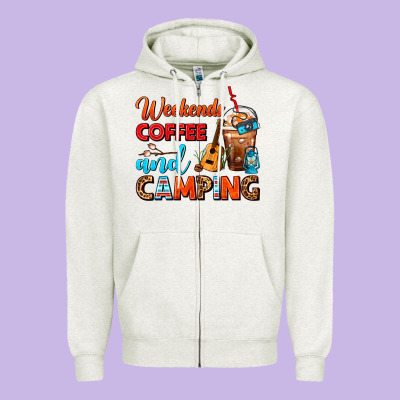 Weekends Coffee And Camping Frappe Coffee Zipper Hoodie Designed By Fadigitalartstudio