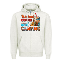 Oatmeal Heather weekends coffee and camping frappe coffee Zipper Hoodie - FaDigitalArtStudio