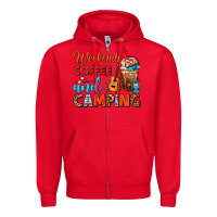 Red weekends coffee and camping frappe coffee Zipper Hoodie - FaDigitalArtStudio