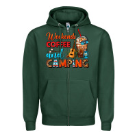 Sports Green weekends coffee and camping frappe coffee Zipper Hoodie - FaDigitalArtStudio